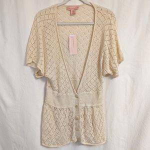 Bandolino Short Sleeve Crochet Cardigan